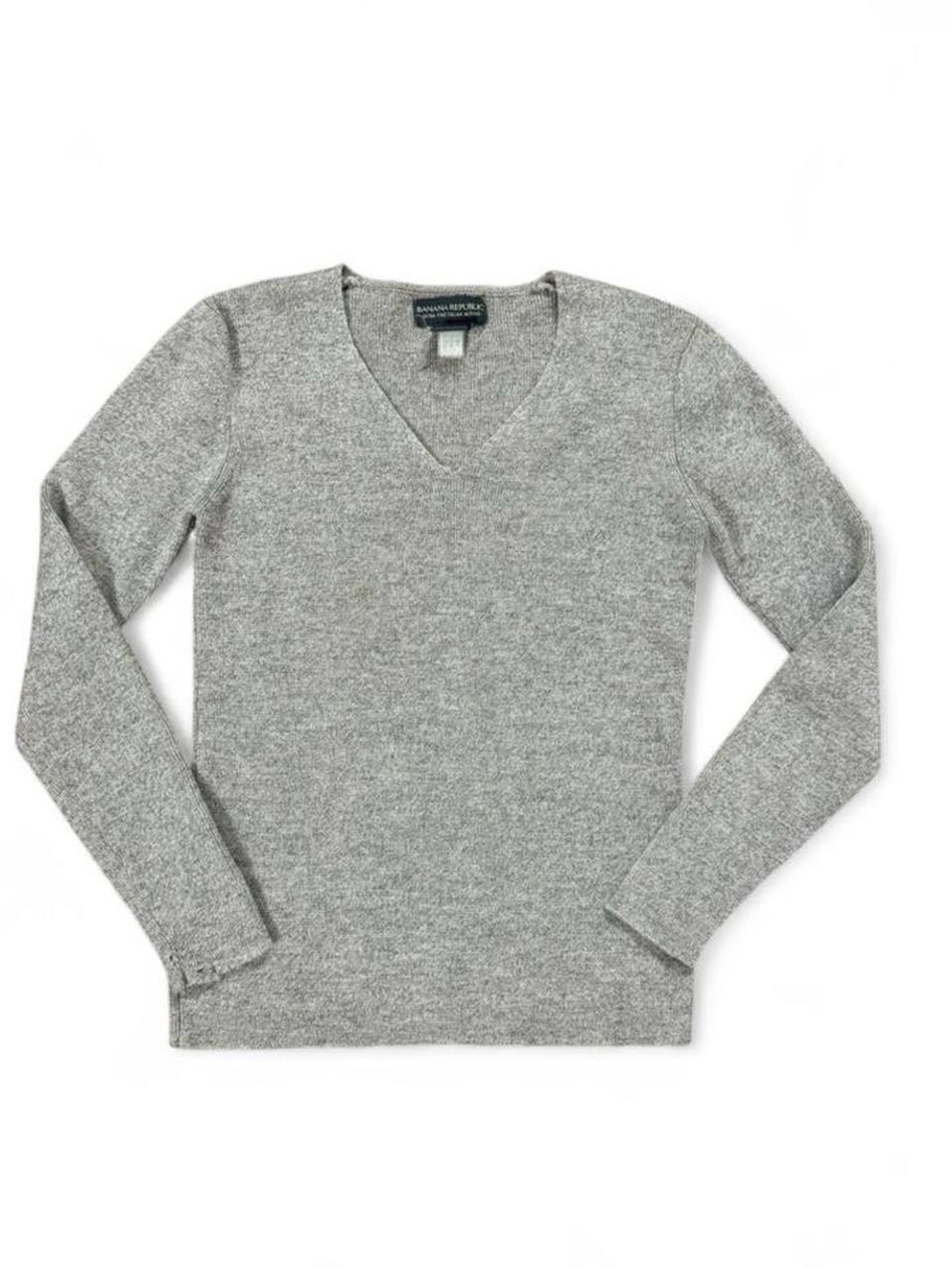 Banana Republic 100% Italian Wool Brown Fitted V-Neck Sweater XS